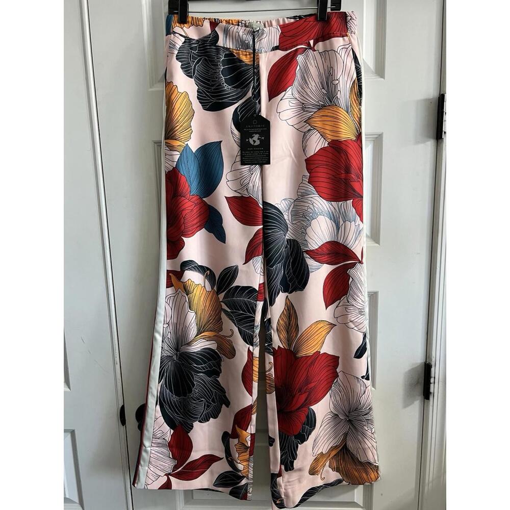 💜ANATOMIE Secret Garden Capsule Wide Leg Pants Women Sz Med Floral Resort NWOT